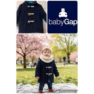 2022 Baby Gap Navy Toggle Wool Blend Coat - Size 18-24 months